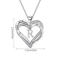 thumbnail image 2 of Ladies Double Heart Diamond Necklace With 26 English Letters Couple Necklace, 2 of 8