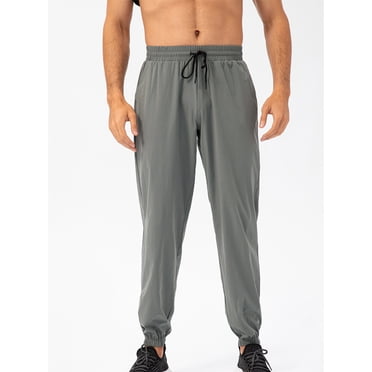 AherBiu Men's Stretch Joggers Drawstring Elastic Waisted Casual Pants with Pockets Athletic Running Workout Gym Pants