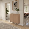 thumbnail image 1 of Nexera Slim 2-Door Storage Accent Cabinet, Light Walnut, 1 of 8
