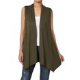 thumbnail image 1 of TheMogan Women's Long Vests Sleeveless Draped Lightweight Open Front Cardigan, 1 of 7