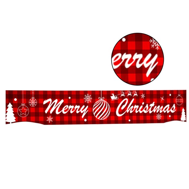 Bannière de Noël Grande Enseigne de Noël Extérieure Suspendue; Ornement Suspendu Extérieur; Décorations de Fête, Lettre à Carreaux Rouges