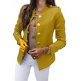 thumbnail image 1 of Innerwin Business Jackets V Neck Women Blazers Work Solid Color Slim Fit Cardigan Jacket Yellow 3XL, 1 of 2