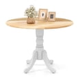 thumbnail image 1 of Costway 4-Person Dining Table Wooden Kitchen Table with Solid Rubber Wood Frame for Kitchen White&Natural, 1 of 10