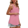 thumbnail image 4 of Besolor Womens Summer Sleeveless Shirts 2025 Casual Round Neck Tank Tops Loose Solid Color Basic Tee Plus Size, 4 of 7