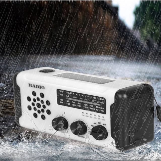 Sentmoon Emergency Hand Crank Radio Solar Powered Weather Radio Waterproof Outdoor Portable AM FM NOAA Radio with Flashlight USB Charging Power Bank SOS Alarm Survival Gear Camping Accessory