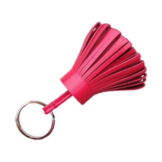 serony Keychain Decorative Keyring Leather Pendant Tassel Handmade Handicraft Key Chain Hanging Decoration Holder Purse Wallet Red