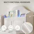 thumbnail image 4 of Bingirl Velvet Upholstered Twin Bed Frame with LED Lights, Beige Storage Headboard - Platform, Easy Assembly, 4 of 8