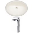 thumbnail image 1 of 19.5-in. W CUPC Oval Bathroom Undermount Sink Set In Biscuit - Chrome Hardware AI-22954, 1 of 6