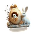 thumbnail image 3 of jifeng 2D Flat Easter Bunny and Chick Scene Table Sign Accessory Desktop Decoration 20cmx20cm, 3 of 9