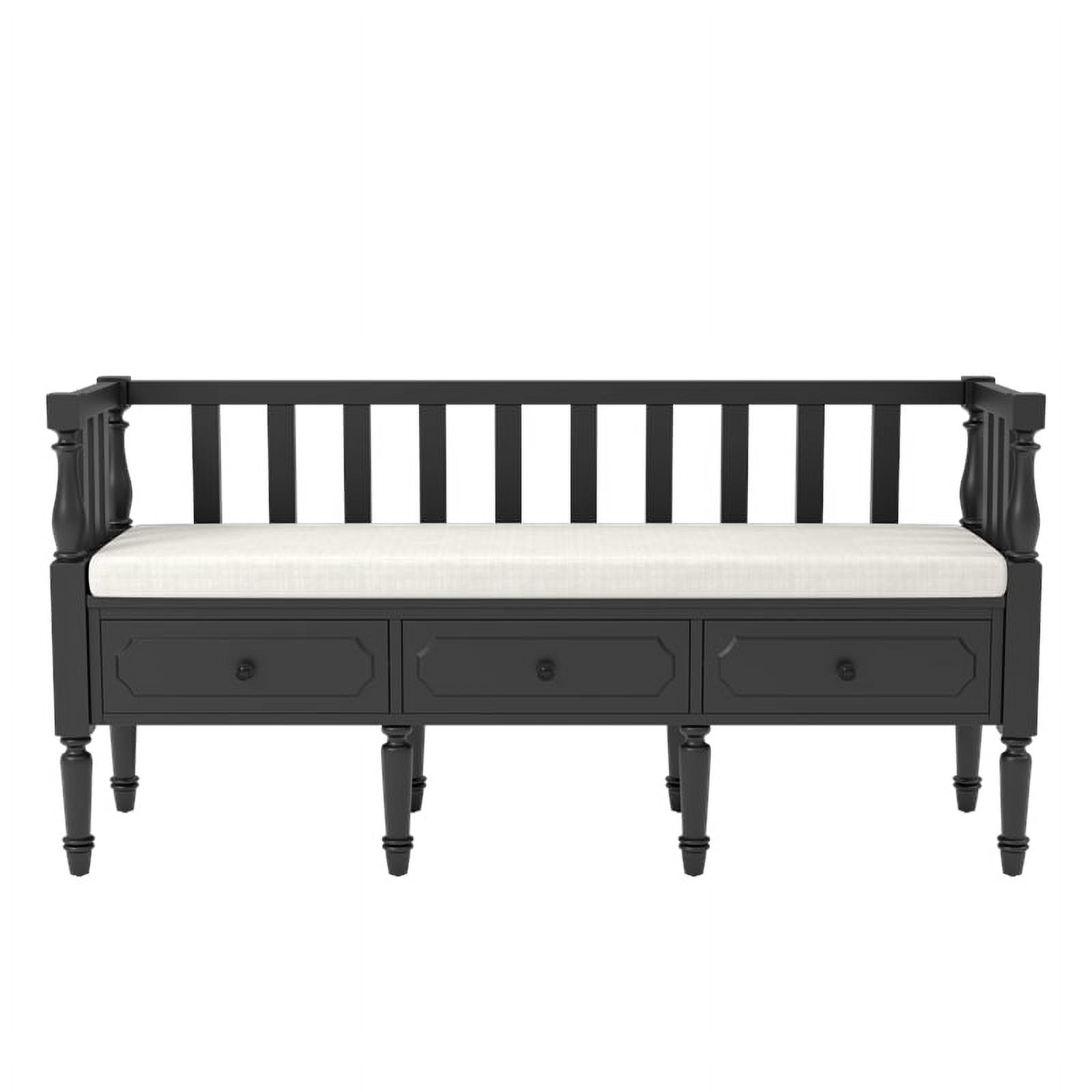 Furniture of America Hanita Transitional Wood Storage Bench in Walnut