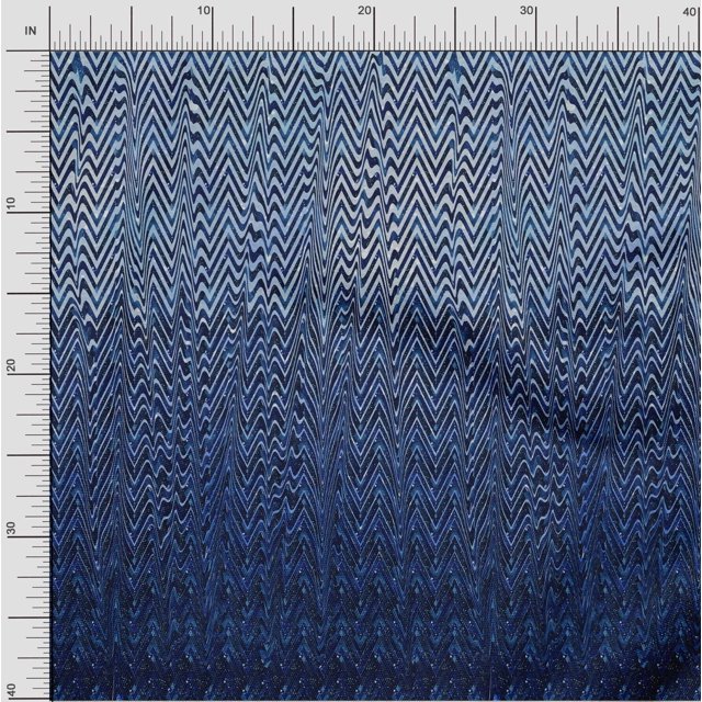 oneOone Georgette Viscose Fabric Waves Panel Printed Craft Fabric BTY 42 Inch Wide