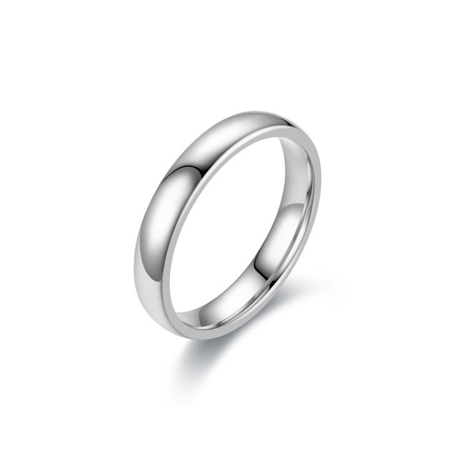 maskred 10 Pcs Bague Homme Femme Ronde en Acier Inoxydable Fermée Bagues Couples Décoration Main Amoureux Bijoux Simples pour Rendez-Vous Bijoux Blanc Taille 8