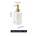 thumbnail image 2 of Qeeadeea Marble Soap Dispenser For Bathroom Kitchen, Hand Ceramic Soap Dispenser, Gold Soap Dispenser, Refillable Lotion Dispenser-White-320ml/11.3oz, 2 of 6