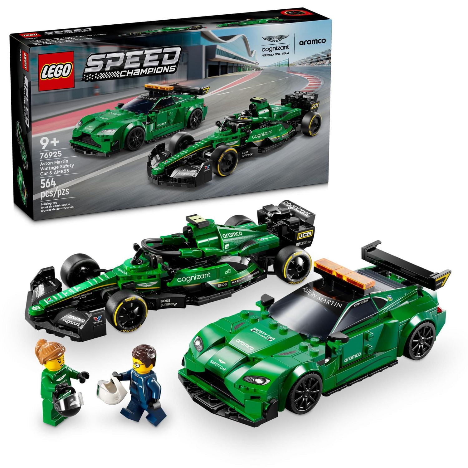 LEGO Speed Champions Aston Martin Safety Car & AMR23 - Racing Car Toy Set with 2 Minifigures - Birthday Gift Idea - 76925