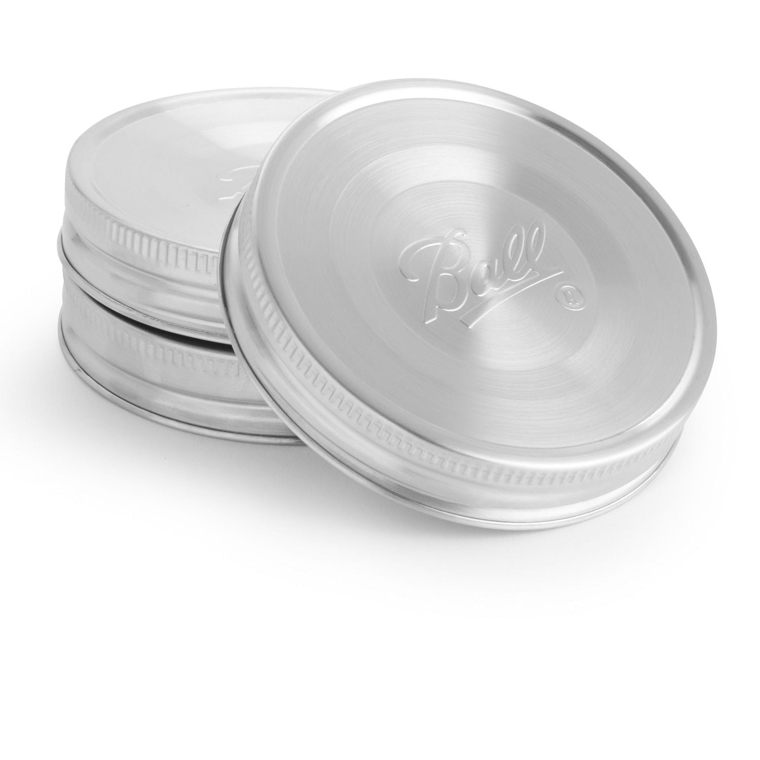 Couvercles en acier inoxydable Ball pour bocaux Mason, grande ouverture, paquet de 3