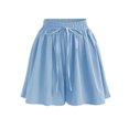 thumbnail image 1 of Diufon Chiffon Shorts for Women Elastic Waisted Ruffle Pleated Pants Solid Color Drawstring Shorts Pants, 1 of 4