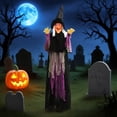 thumbnail image 2 of Halloween Animatronics Flying Witch Halloween Decor 70In Life Size Hanging Vocal With Light Up And Creepy Sound For Outdoor Indoor Halloweens House Props, 2 of 9