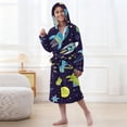 thumbnail image 4 of RXMEKW Hooded Velvet Bathrobe for Girls Long Sleeve Pajama Set for Kids Soft Polyester Robe, 4 of 7