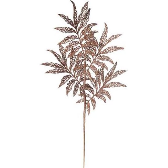 Vickerman L162815 Chocolate Sumac Glitter Leaf Spray - 22 in. - 6 per Bag