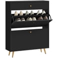 thumbnail image 1 of HOMCOM Armoire de Rangement pour Chaussures avec 2 Tiroirs Basculants pour 12 Paires de Chaussures, Noir, 1 of 10