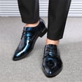 thumbnail image 1 of PEONAVET Wedding Shoes for Men Cap Toe Lace up Formal Business Tuxedo Shoes, 1 of 7