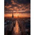 thumbnail image 1 of Qisvanset Abstract Gradient Sunset Mountain Canvas Print 12x16 Inch Home Gift Art, 1 of 8
