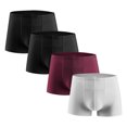 thumbnail image 1 of Plebaso Mens 4 Pack Boxer Briefs Breathable Stretch Underwear Soft Boxers for Men Short Leg Underpants, 1 of 2