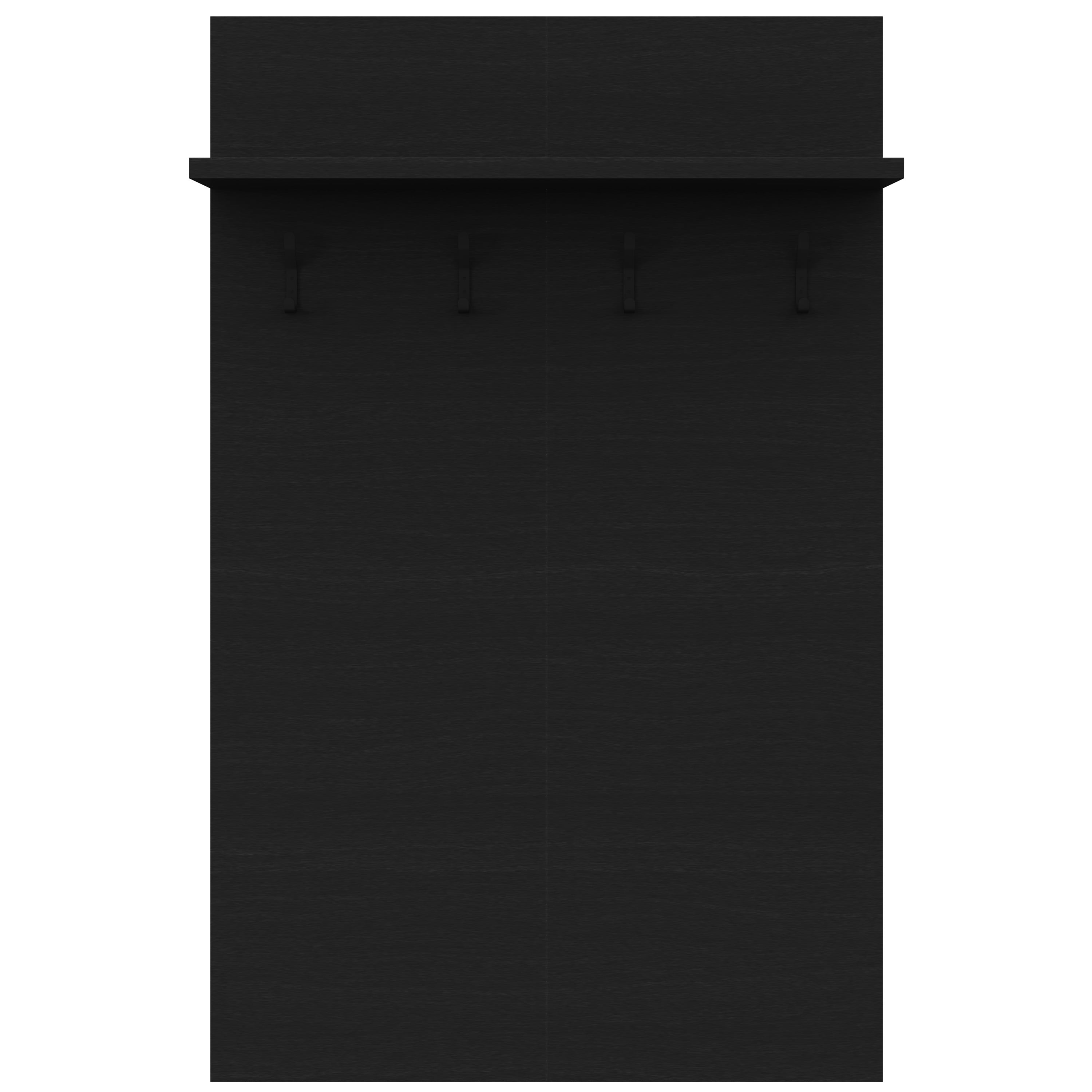 Nexera Porto Entryway Wall-Mounted Coat Rack with Shelf, Black