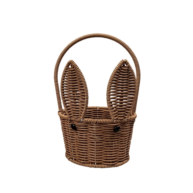 FEISHENTT Bread Basket Candy Baskets Easter Bunny Hanging Toy Woven with Handle Wicker Food Snack Container Food Storage Holder Beach Rattan Laundry