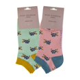 thumbnail image 2 of 2 Pairs Ladies Bamboo Trainer Socks | Miss Sparrow | Breathable Novelty Animal Patterns Socks, 2 of 2