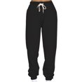 thumbnail image 3 of MAWCLOS Women Jogger Sets Long Sleeve Tracksuit Set Solid Color Two Piece Outfit Breathable Sports V Neck Sweatsuits Black L, 3 of 5