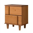 thumbnail image 5 of Table de Chevet Moderne en Bois Massif 2 Tiroirs 20 Pouces - Caramel, 5 of 5