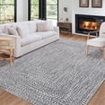 thumbnail image 1 of HOMERRY 9' x 12' Modern Area Rug for Living Room Braided Print Indoor Washable Neutral Carpet, Gray, 1 of 5