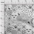 thumbnail image 2 of oneOone Silk Tabby Gray Fabric Asian Japanese Pattern Sewing Craft Projects Fabric Prints By Yard 42 Inch Wide, 2 of 4