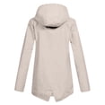 thumbnail image 2 of Women Casual Solid Jacket Outdoor Plus Size Hooded Windproof Loose Coat, 2 of 4