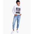 thumbnail image 1 of Calvin Klein Jeans Womens Studded Graphic Hoodie (White, L), 1 of 3