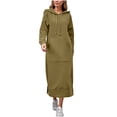 thumbnail image 1 of Yuyuzo Womens Long Hoodies Drawstring Casual Loose Sweatshirts Comfy Long Pullover Tops Plus Size Maxi Dresses, 1 of 6