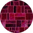 thumbnail image 1 of Ahgly Company Tapis d'Intérieur Ronds Abstraits Rose Violet Rose Tapis de Zone Abstraits, 8 Pieds Rond, 1 of 6