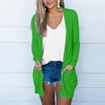 thumbnail image 2 of Pompotops Blouse Décontractée à Manches Longues pour Femme, Couleur Unie, avec Poche, Cardigan, Liquidation, 2 of 5