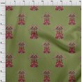 thumbnail image 3 of oneOone Silk Tabby Fabric Leaves|Bird & Floral Block Printed Craft Fabric BTY 42 Inch Wide, 3 of 4