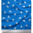 thumbnail image 1 of Soimoi Blue Moss Georgette Fabric Artistic Floral Fabric Prints By Yard 42 Inch Wide, 1 of 5