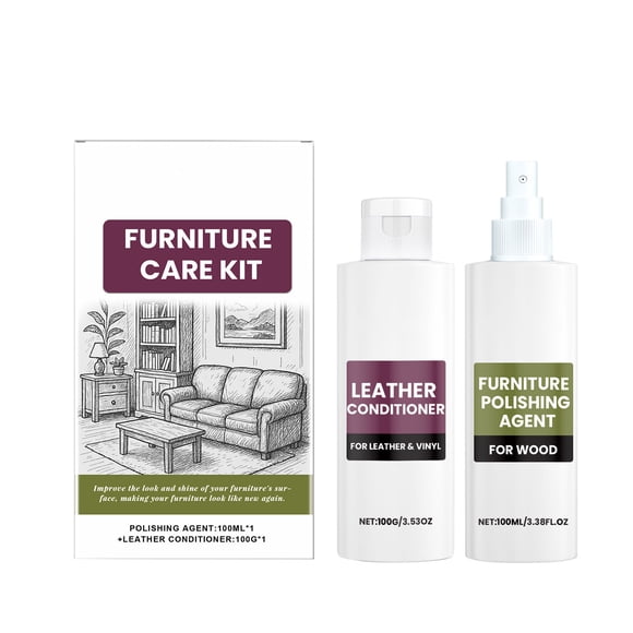 TIELUTT Trousse d'Entretien pour Meubles Agent pour Meubles + Revitalisant pour Cuir Solutions pour Meubles de Salon Détachant pour Joints Solution de Lavage Intelligente Mouillez-le et Oubliez-le Détachant pour Siège d'Auto Aspirateur à Tissu Nettoyage de Salle de Bain