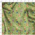 thumbnail image 4 of Soimoi Green polyester Crepe Fabric Feather & Animals Tribal Print Fabric by Yard 52 Inch Wide, 4 of 5