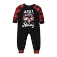 thumbnail image 1 of Kmbangi Christmas Family Pajamas Set, Plaid Letter Print Tops+Pants/Romper, 1 of 8