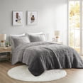 thumbnail image 2 of Ensemble Mini Couette en Tissu Long et Shaggy 2 Pcs 66 Pouces Gris, 2 of 8