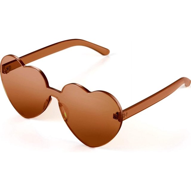 ORUYROP Heart Shape Sunglasses Rimless Transparent Heart Glasses Colorful Party Favors