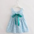 thumbnail image 3 of LEEy-world Robes pour Filles Robe à Bretelles Spaghetti pour Fille Imprimé Floral Sans Manches Été Plage Décontractée Robe d'Été Trapèze Mini Robes, Bleu Clair, 3 of 5