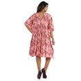 thumbnail image 4 of Moomaya Caftan Court pour Femmes, Robe de Nuit de Couverture, Robe Caftan, Manches Kimono, Tenue de Plage, 4 of 6
