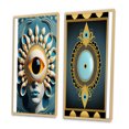 thumbnail image 3 of Designart "Radiant Eye Captures the Beholder II" Modern Abstract Framed Wall Art Set Of 2 - Traditional Blue Frame Gallery Set For Office Decor, 3 of 6