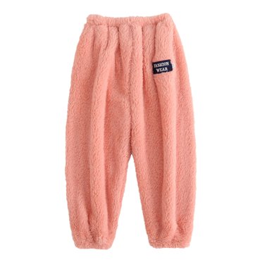 Girl's Fuzzy Pajama Pants Elastic Waist Fleece
